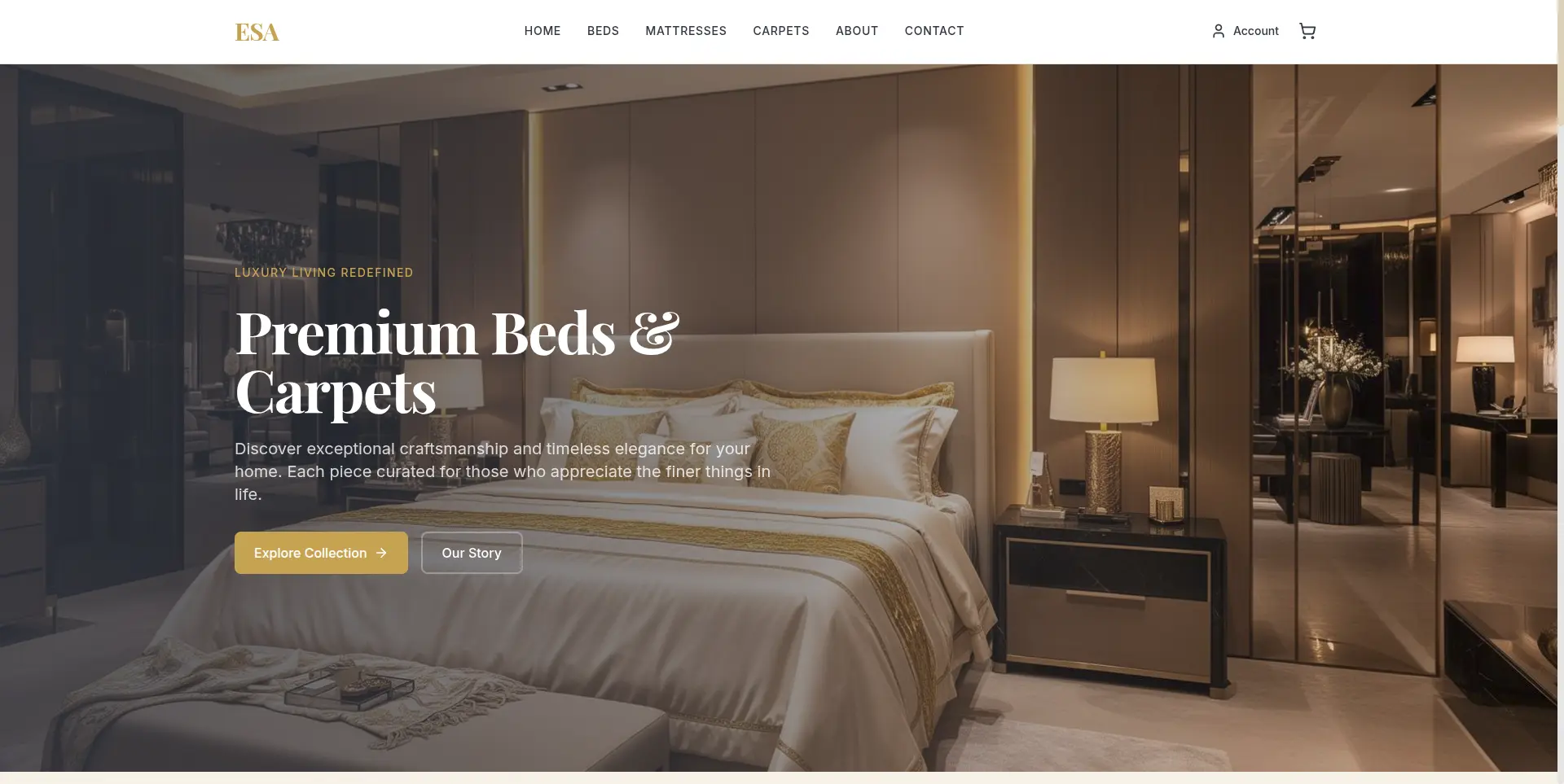 ESA Bed & Carpet — E-Commerce project by Omer Farooq